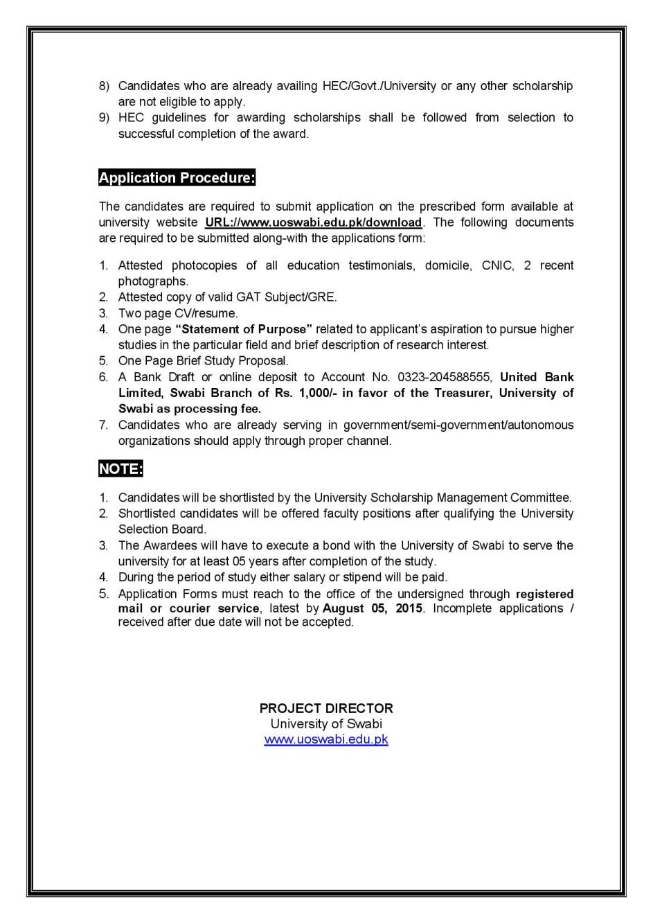 HEC Faculty Development Program Foreign MS Leading to PhD & PhD Scholarships